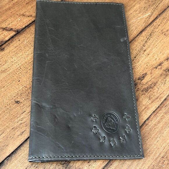 Green Hills Vintage dark brown calf skin checkbook cover wallet - Picture 1 of 5